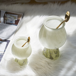 Jarrón Medieval Mini de Alta Gama, Estilo Crema, Jarrón Alto, Decoración para el Hogar, Adornos Florales, Jarrón de Cristal Artístico - Product Image 4