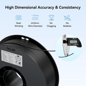 Filamento para Impresora 3D Creality PLA 1.75mm 2Kg Negro para Impresión 3D Fuerte Adhesión Sin Enredos - Product Image 2