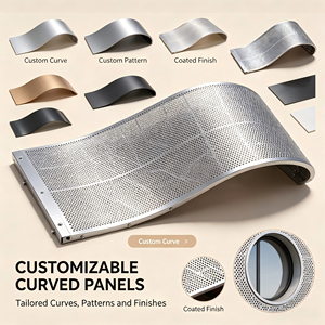 Système de façade en aluminium perforé courbé, panneau de revêtement décoratif, mur-rideau extérieur pour bâtiments commerciaux - Product Image 4