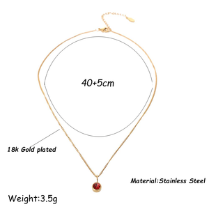 Collar de circón de piedra de cumpleaños de doce meses, joyería impermeable, collar de piedra de nacimiento de acero inoxidable de Color dorado para mujer - Product Image 6