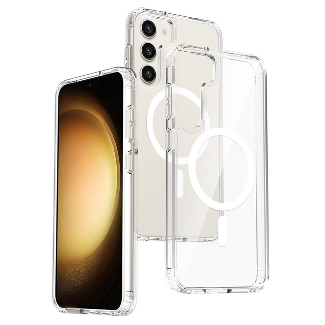 For Samsung Galaxy S23 Plus Case Magnetic Clear Anti-yellowing Shockproof Protective Phone Case for Samsung Galaxy S23 S23 Plus