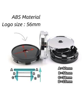 Moyeux de <span class=keywords><strong>roue</strong></span> noirs universels 60mm Capuchon de moyeu central pour autocollants de logo 56mm Auto No Logo Badge Premium Wheel Cover - Product Image 2