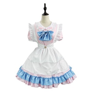 Sweet Maid Outfit Pink White Bell Collar Cosplay Costume Plus Size Halloween Dress Anime Role Play Costume - Product Image 5