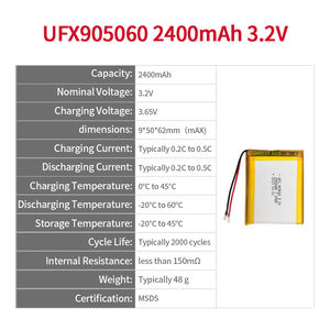 Uעדין lifepo4 סוללת ליתיום יון לנו europe הכי פופולרי הטוב ביותר המוכר ביותר להוביל החלפת חומצה סולארית rv ימית 3.2v 2400mah 1000 - Product Image 2