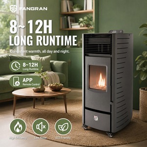 Estufa de Pellets Independiente Moderna Fangran 80B con Pantalla Táctil WiFi, Encendido Automático, Chimenea de Cocción con Control Remoto para Hotel - Product Image 1
