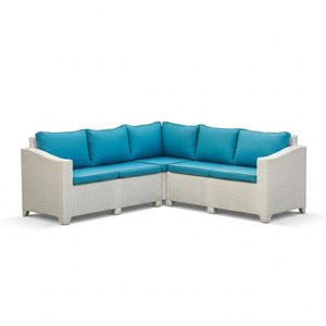 Conjunto de Sofás Modulares Curvos de Mimbre Sintético para Exteriores con Cojines Extraíbles para Patio, Jardín y Piscina, Resistentes - Product Image 1