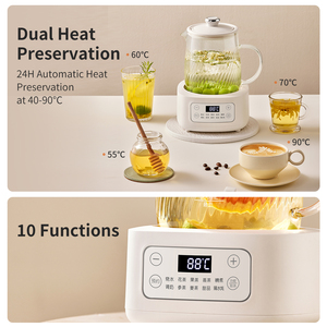 Thông minh đa chức năng Ấm đun nước điện sức khỏe nồi 1.2L thủy tinh nhỏ đun sôi ấm trà trà Maker với nhiều chế độ nấu ăn - Product Image 5