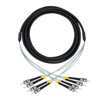 Özel SC LC ST FC Konnektörlü Zırhlı Fiber Optik Kablo 4 Hat 4 Core OS2 Dış Mekan TPU 300m