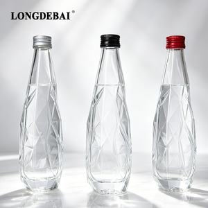 Botella de Vidrio Transparente de Forma Irregular de 350ml, 500ml, 750ml para Licores, Whisky, Vodka, Tequila, con Tapa de Rosca, Venta al Por Mayor Personalizada - Product Image 1
