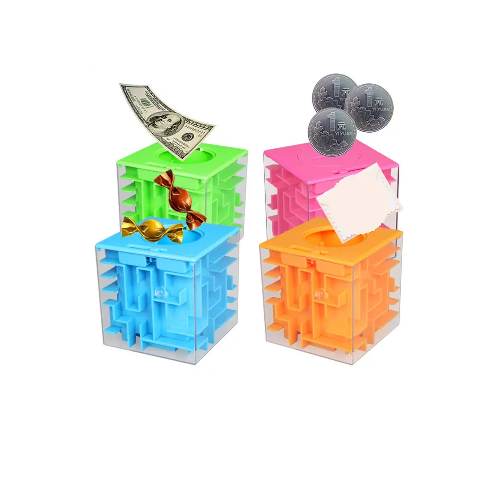 Gran oferta para niños 3D Maze Money Puzzle Box Brain Teasers Otros juguetes educativos clásicos y pasatiempos para niños