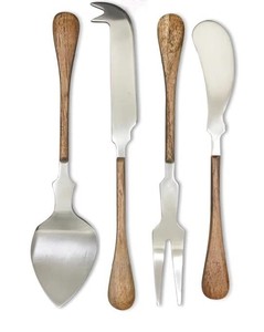 Juego de cuchillos para queso de 4 piezas de Metal con mango de madera duradero y de moda Venta personalizada - Product Image 1