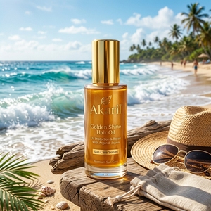Olio per <span class=keywords><strong>Capelli</strong></span> Biologico Vegano Akaril, Protezione UV, Finitura Lucida, Siero Riparatore per <span class=keywords><strong>Capelli</strong></span> Danneggiati dal Sole, Vendita all'Ingrosso - Product Image 1