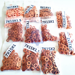 <span class=keywords><strong>Kit</strong></span> de réparation de joints d'étanchéité, 10 pièces, 7x1 5mm/9x18mm, <span class=keywords><strong>injecteur</strong></span> à rampe commune en cuivre, - Product Image 1