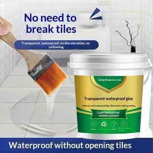 Revêtement imperméable en polyuréthane transparent écologique pour la réparation de carreaux, les murs extérieurs, les salles de bain, les piscines, la réparation des fuites et l'étanchéité des fissures - Product Image 1