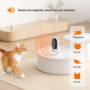 Cámara para Mascotas con Control Remoto por WiFi y Aplicación, Visión Nocturna, Detección de Movimiento, Alertas, Discos Voladores Ecológicos, Animación Interactiva - Product Image 2