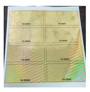 Papel Adhesivo Holográfico Confiable Color Dorado Etiquetas Impresas con Logotipo Personalizado para Embalaje Mini Personalizadas - Product Image 1