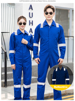 Fourniture d'usine personnalisé coton réfléchissant une pièce femmes costume vêtements de travail salopette Marine combinaison hommes uniforme