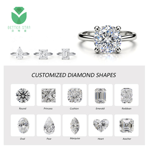 Betterstar GIA IGI gecertificeerde laboratorium gekweekte diamanten sieraden CVD HPHT diamanten trouwring op maat gemaakte <span class=keywords><strong>ring</strong></span> 14k 18k massief gouden <span class=keywords><strong>ring</strong></span> - Product Image 4
