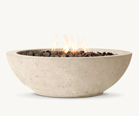 IXTAPA Table de feu ronde ensemble de patio extérieur socle de foyer en béton armé barbecue essentiel maison Table en marbre de luxe