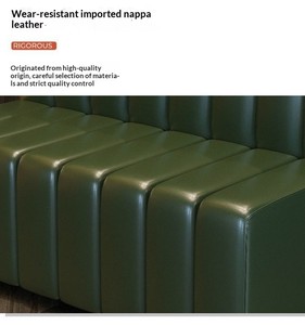 Conjunto de Sillas y Sofá Seccional de Cuero Estilo Retro con Mesa para Muebles de Restaurante Comercial, Cafetería, Bistro, Proyectos Hoteleros - Product Image 6