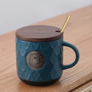 Juego de tazas de té con logotipo personalizado, Taza de cerámica de café otomano grabable con láser latte de viaje de 14 oz