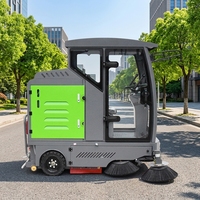 Balayeuse de voirie électrique autoportée, aspirateur de sol haute puissance, conception à double bac à poussière, alimentée par batterie à énergie nouvelle