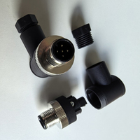 Connecteur mâle M12 A-Code 5 broches à angle droit pour capteurs, compatible avec câble 20/22/24AWG
