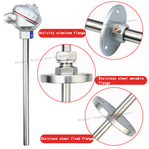 WZP-330 PT100 bạch kim thermistor với di chuyển mặt bích k-loại cảm biến nhiệt độ thăm dò, đường kính 16*300 mét - Product Image 2