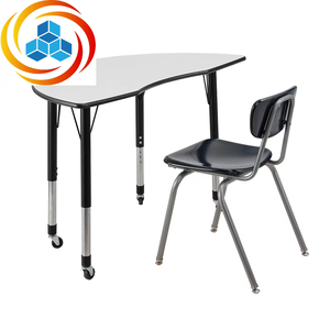 Nouvelle Arrivée Offre Spéciale : Ensemble Table et Chaise Réglables Style Simple, Plateau en Bois, Structure Métallique pour Usage Scolaire, Petit Bureau - Product Image 3