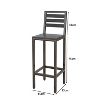 Table haute rectangulaire moderne pour cour extérieure, ensemble 1 place pour usage commercial, table de bar longue et durable