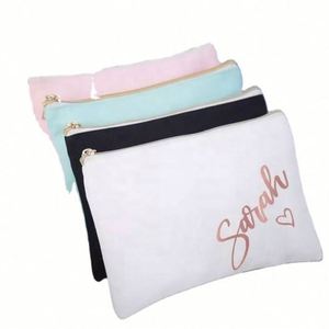 Pochette de voyage portable en toile de coton réutilisable pas chère Grice pour cosmétiques et crayons, avec logo personnalisé - Product Image 3