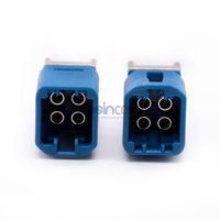 Conector RF Mini-Fakra Macho 4 en 1, Código C, Montaje en PCB a Través de Orificio, para Navegación GPS Vehicular