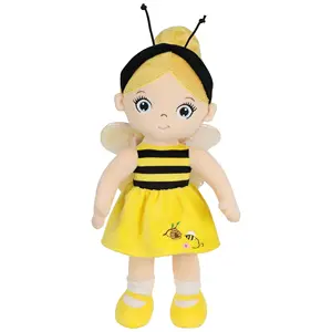 Boneca de pelúcia de papel de boneco de abelha de fada, boneca fofa de abelha joaninha, presente de aniversário infantil preto, brinquedo de pelúcia personalizado de fábrica