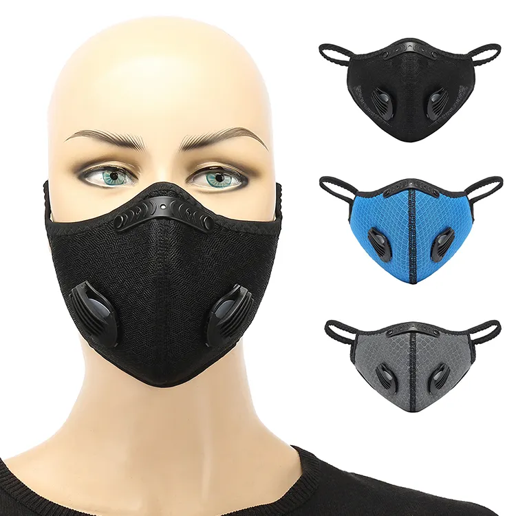 Outdoor Cycling Colorful Black Adjustable Activated Carbon Filters Full Face Sports Mask with Valve