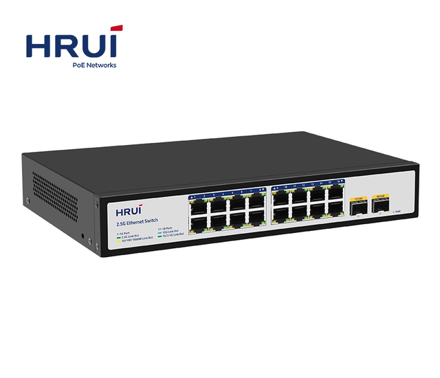 New Upgraded 18Port (16-Port 2.5G + 2-Port 10G SFP+) Ethernet Switch,120Gbps Backplane,,4KV Surge,8KV ESD for High-Speed Network