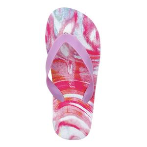 Vente en gros de tongs pour femmes à imprimé marbre rose, sandales de plage d'été, motif personnalisé, tongs tie-dye, en caoutchouc PE souple et recyclable - Product Image 2