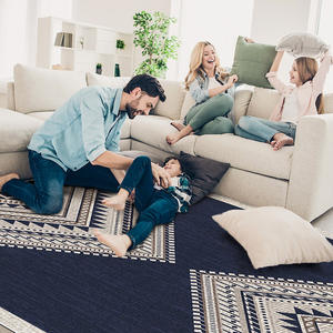 Tapis Bohème Pliable en Cachemire Ultrafin, Rectangulaire, Antidérapant, pour Chambre à Coucher, Moquette Mur-à-Mur, Motif Géométrique, Bleu Grammy - Product Image 4