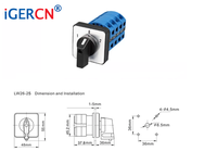 IG26-25A 4 P Motor Metal Reversing Voltmeter kontrol Ammeter 1-0-2 ubah pemilih Switch 3 Phase 4 posisi Rotary Switch