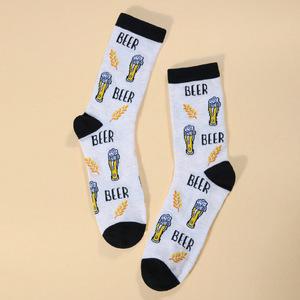 <span class=keywords><strong>Chaussettes</strong></span> amusantes et originales pour hommes, motif de bière grise, motif de nourriture - Product Image 2