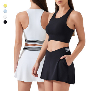 D25020 + 25021 مبيع بالجملة ملابس رياضية صالة ألعاب رياضية تمارين لياقة بدنية سترة تنس تنورات - Product Image 2