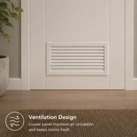 Porte de toilette thermoformée avec ventilation à persiennes, anti-moisissure, taille personnalisée, adaptée aux appartements résidentiels, certifiée SGS