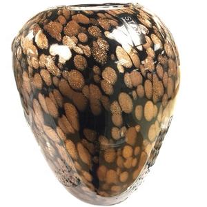 Fábrica de <span class=keywords><strong>China</strong></span> soplado a mano negro oro flor tema Murano jarrón de cristal estilo artístico artesanía diseño figurita para decoración del hogar recuerdo - Product Image 1