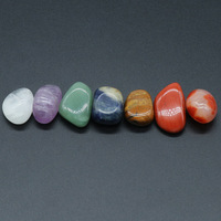 Offre Spéciale naturel 7 Chakra Tumbles Crystal Set et un Pedant Set Guérison Cristal Set Coffret Cadeau