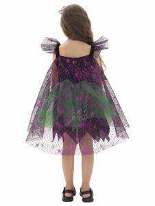 Carnival Halloween Black Witch Cosplay Green Web <strong>Spider</strong> Fluffy Dress <strong>Costume</strong> for <strong>Girl</strong> - Product Image 6