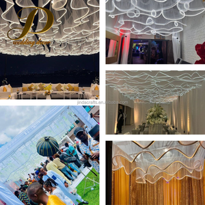 JINDA Promotion : Rideaux de plafond en tissu avec bandes LED pour mariages et hôtels - Product Image 5
