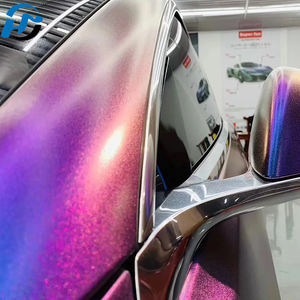 Suministro directo de fábrica Mate Diamante Rojo Púrpura Camaleón PET Fundido Polimérico Car Wrap Vinilo Completo 1,52x18M/5x60FT Roll Cars - Product Image 4