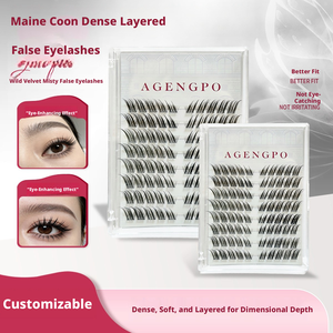 Kit <span class=keywords><strong>de</strong></span> <span class=keywords><strong>cils</strong></span> naturels 3D effet œil <span class=keywords><strong>de</strong></span> chat sans colle, <span class=keywords><strong>prix</strong></span> usine, logo personnalisé, <span class=keywords><strong>cils</strong></span> segmentés, sans cruauté, réutilisables, auto-adhésifs - Product Image 1