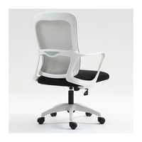 Chaise de bureau exécutive moderne en plastique, dossier ouvert, hauteur réglable, pivotante, 2 vérins à gaz, accoudoirs fixes pour bureau à domicile, salon