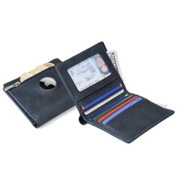 Harga Pabrik Kustom Berkualitas Tinggi MEYSHE Dompet Kartu ID Tipis Anti RFID Kulit PU Pria dengan Tempat AirTag, Fungsional dan Ringkas
