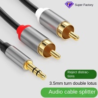 Câble Répartiteur Audio 3,5 mm Double RCA Plaqué Or, Blindé Tressé, Gaine PVC, Cuivre Sans Oxygène pour Connecter Haut-parleurs et Microphones
